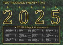 AC2421-R<br>Green Marble 2025 Calendar